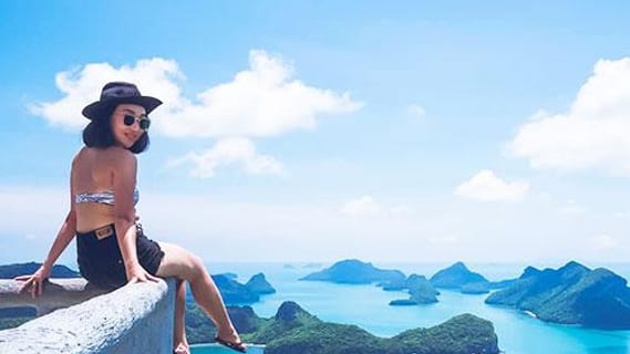 Viewpoint in Ang Thong National Park overlooking the island chain, the best time to visit is January on Koh Samui